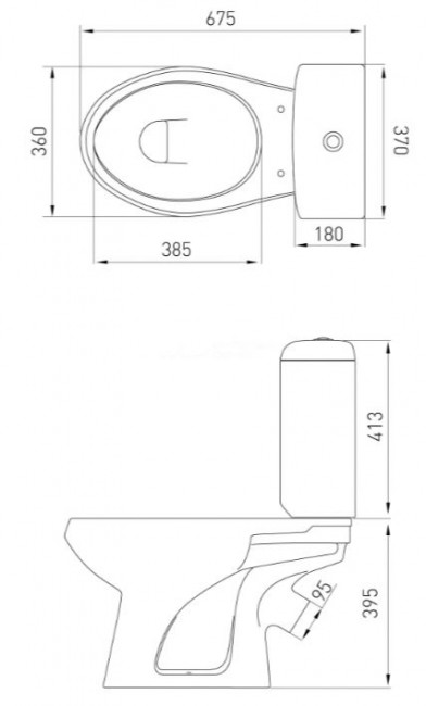 Унитаз-компакт Оскольская Керамика Элисса-Премьер 43301130505 антивсплеск