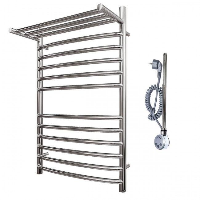 Полотенцесушитель электрический Point Альфа PN05158SPE П11 500*800 с полкой левый/правый хром