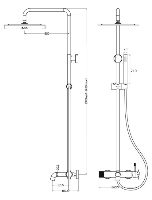 Душевая система Boheme Uno 468-NB никель брашированный
