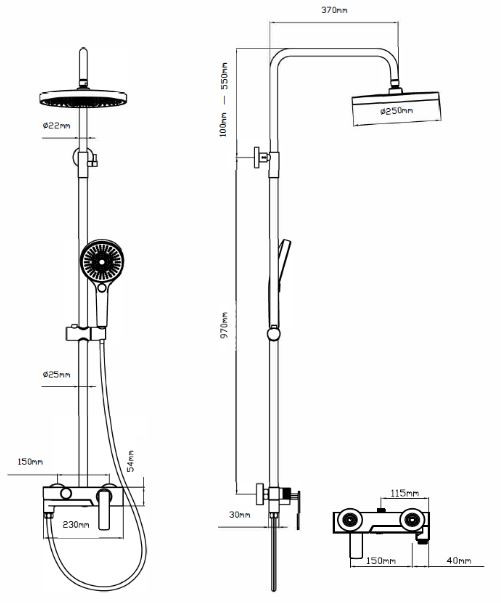 Душевая система Vincea VSFS-413BG брашированное золото