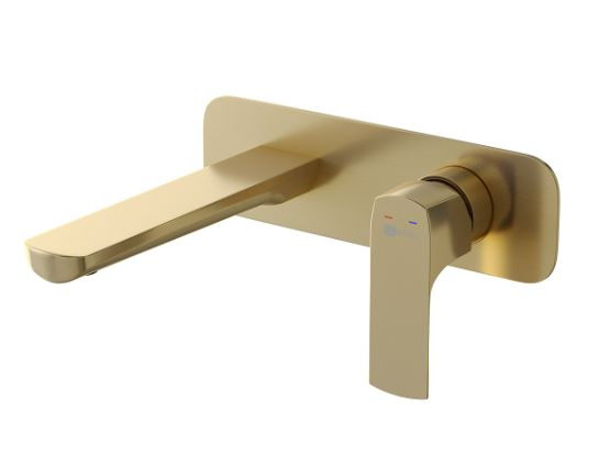 Смеситель Lemark Ursus LM7226BG для раковины настенный брашированное золото