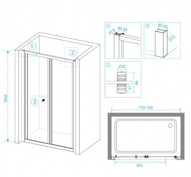 Душевая дверь RGW CL-21 75 04092175-51 шиншилла