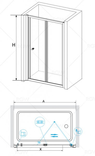 Душевая дверь RGW CL-21 75 04092175-51 шиншилла