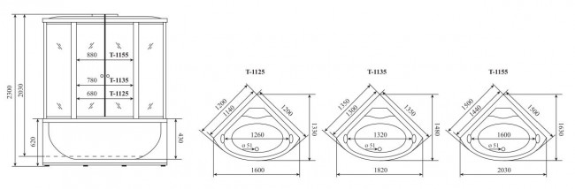 Душевая кабина Timo Standart T-1155 150*150