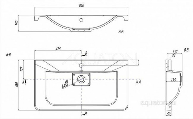 Раковина Акватон Шерилл 85 1A71443KSH010