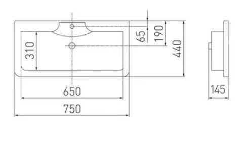 Раковина Акватон Сиена 75 1A704131SN010