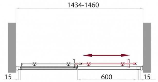 Душевая дверь BelBagno UNO-BF-1-145-P-Cr punto