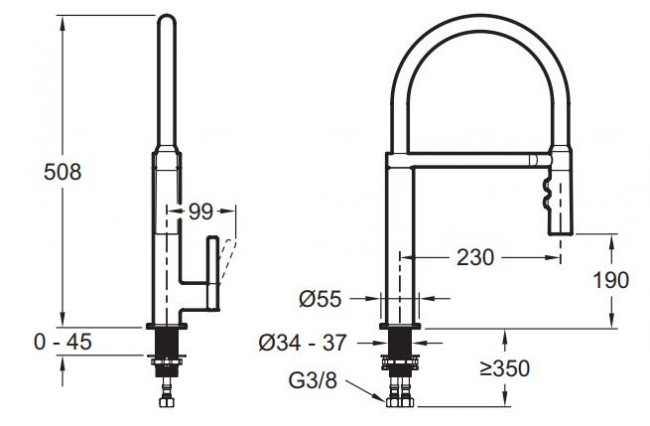 Смеситель Jacob Delafon Raphael E23311-CP для кухни