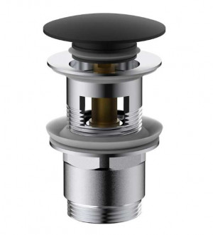 Донный клапан сифона Vincea DPU-1B01MB с переливом черный матовый