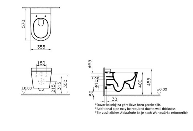 Унитаз подвесной Vitra Nest 5176B003-6233 безободковый с функцией биде