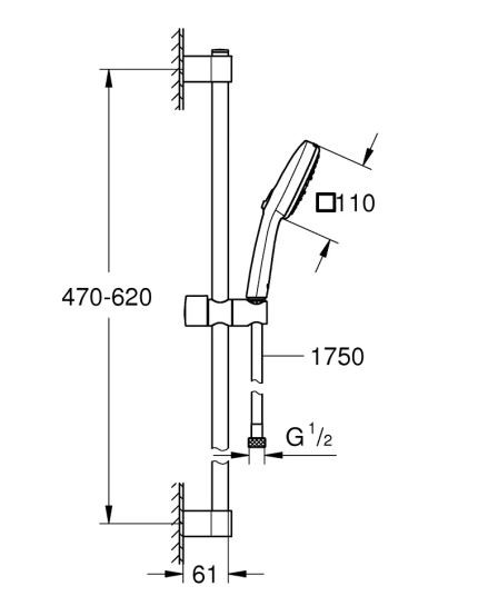 Душевой гарнитур Grohe Tempesta Cube 110 27579003