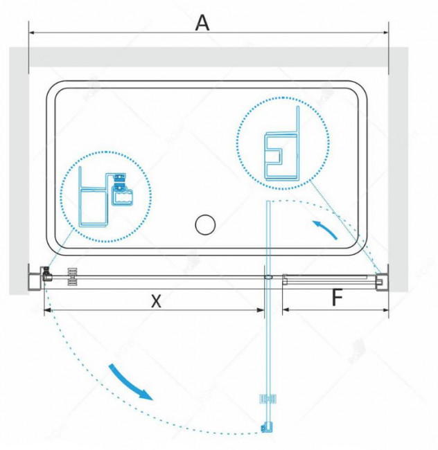 Душевая дверь RGW PA-02 87-100 04080209-51 шиншилла