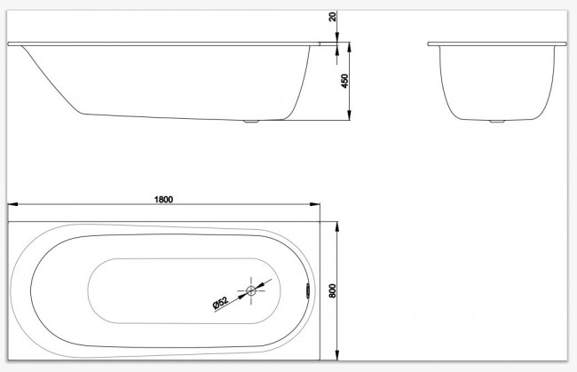 Ванна стальная Bette BetteComodo 180*80 1251-000PLUS GlasurPlus