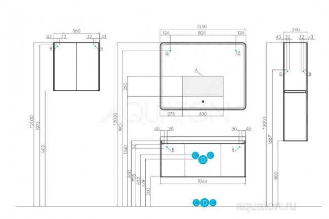 Тумба под раковину Акватон Шерилл 105 1A206301SH010