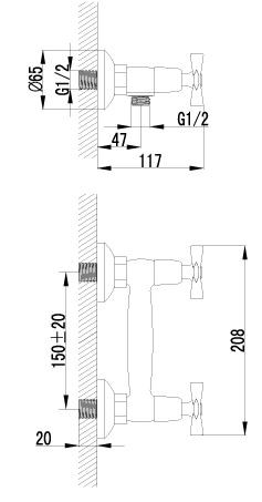 Смеситель Lemark Benefit LM2503C для душа