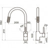 Смеситель Omoikiri Tamura-BN 4994334 для кухни с подключением к фильтру нержавеющая сталь