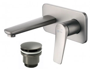 Смеситель Lemark Bronx LM3726GM для раковины настенный графит