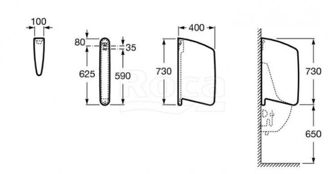 Перегородка Roca Wing 387090000 для писсуара