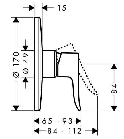 Смеситель Hansgrohe Metris 31652000 для душа