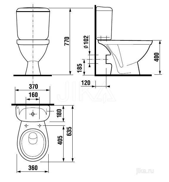 Унитаз-компакт Jika Lyra 8.2423.6.000.242.9 с горизонтальным выпуском