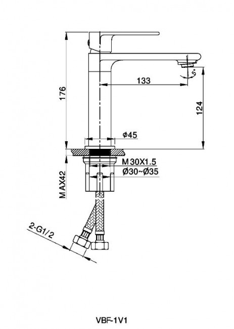 Смеситель Vincea Vogue VBF-1V1MB для раковины черный матовый