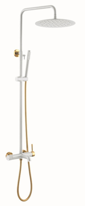 Душевая система Boheme Uno 468-WG белый матовый/золото