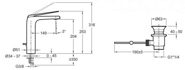 Смеситель Jacob Delafon Avid E97347-CP для раковины