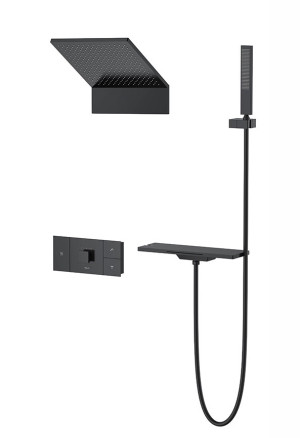 Душевая система Vincea Futura VSFW-2F11TMB термостат встраиваемая черный матовый