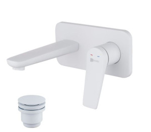 Смеситель Lemark Bronx LM3726MW для раковины настенный белый матовый