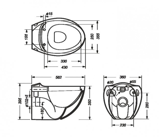 Унитаз подвесной Sanita Luxe Ringo с микролифтом RNGSLWH0104
