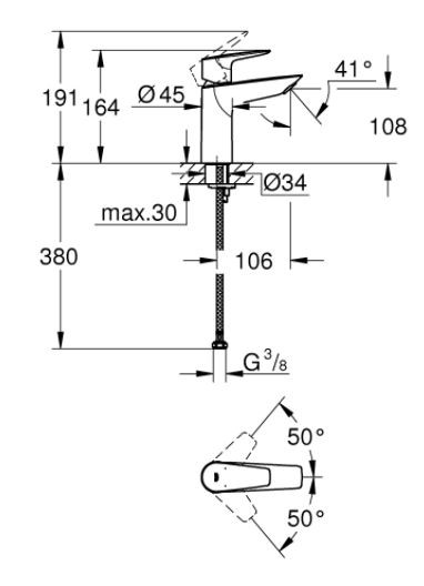 Смеситель Grohe BauEdge New 23904001 для раковины
