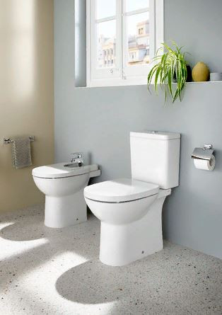 Унитаз Roca Debba Round 34299P00Y rimless напольный с бачком 34199100Y безободковый без сиденья