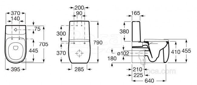 Чаша унитаза Roca Beyond 3420B9660 Coffee rimless без сиденья