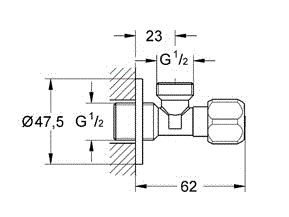 Угловой вентиль Grohe 2201600M