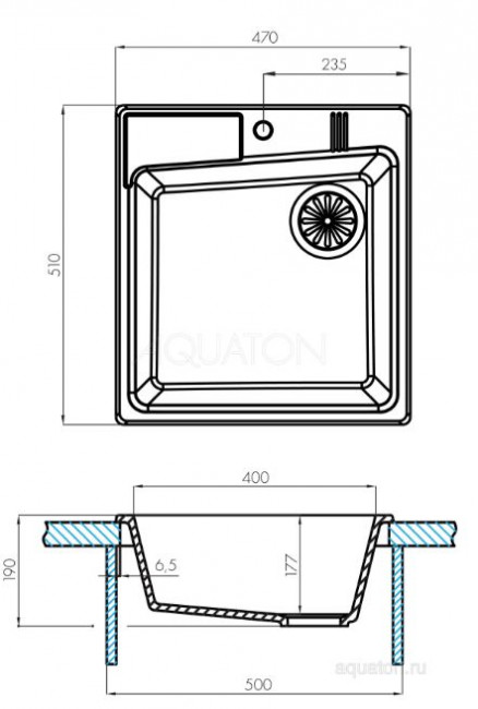 Мойка для кухни Акватон Парма 1A713032PM250 серый шелк