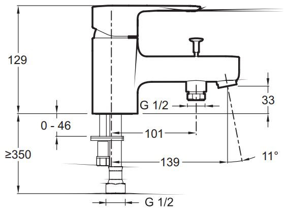Смеситель Jacob Delafon July E16044-4-CP для ванны