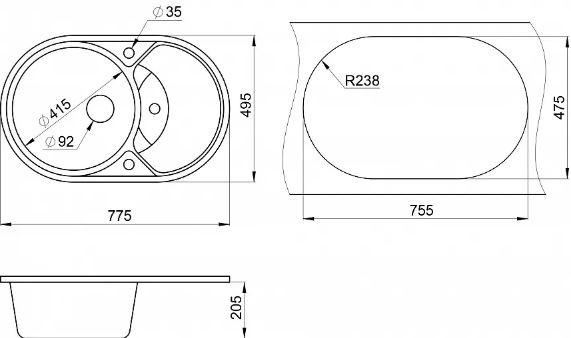 Мойка для кухни Granula 7801 пирит