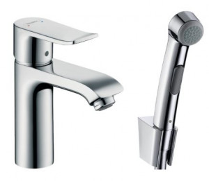 Смеситель Hansgrohe Metris 31285000 для раковины с гигиеническим душем