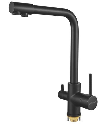 Смеситель Maretti Project Black PB31RZF12 для кухни с подключением к фильтру черный матовый