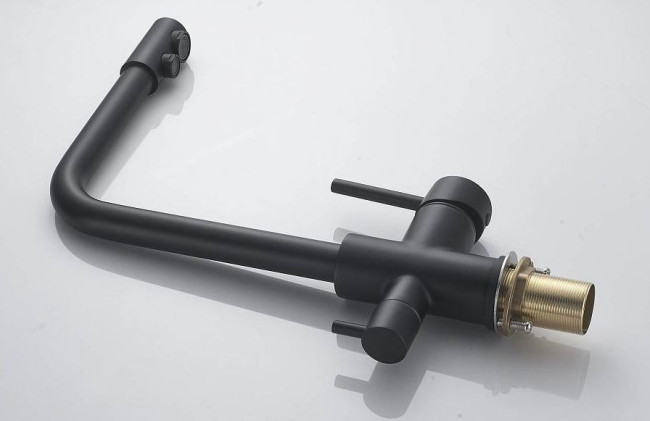 Смеситель Maretti Project Black PB31RZF12 для кухни с подключением к фильтру черный матовый