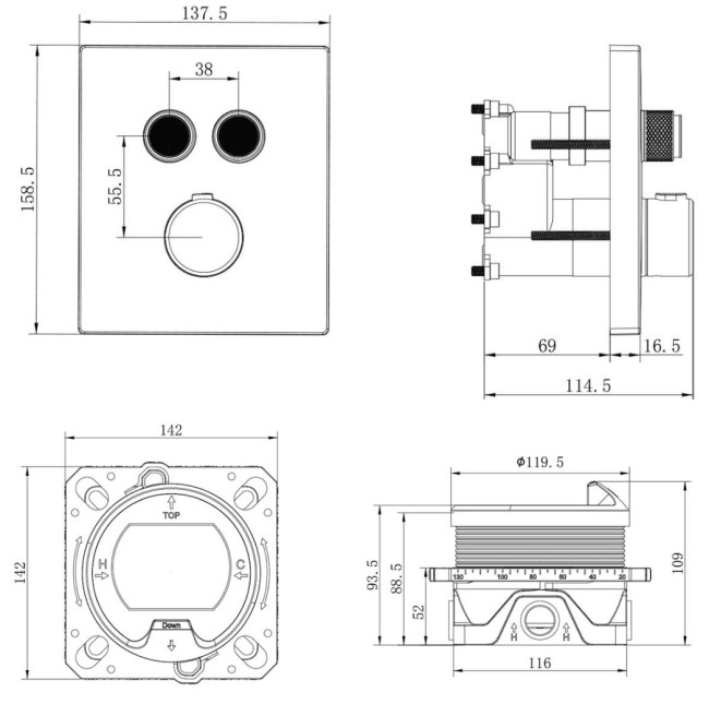 Душевая система Vincea Inspire VSFW-3I21MT1RCH термостат встраиваемая хром