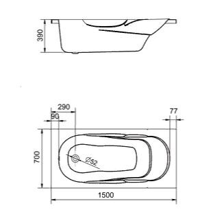 Ванна акриловая Santek Касабланка М 150*70 1WH501530