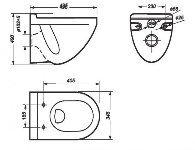 Унитаз подвесной Sanita Attica Black Color DM с микролифтом ATCSLWH0110