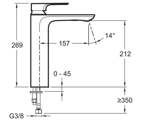 Смеситель Jacob Delafon Aleo+ E72336-CP для раковины