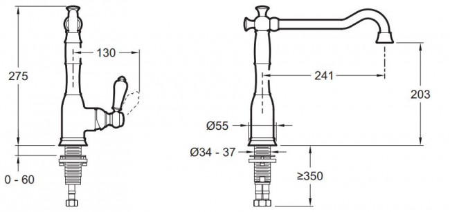 Смеситель Jacob Delafon Louise E24367-CP для кухни