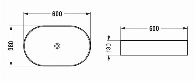 Раковина Azario AZ-78330D 60*38 накладная