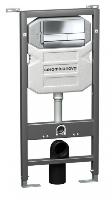 Система инсталляции Ceramica Nova Envision CN1002CH с кнопкой Flat хром глянец