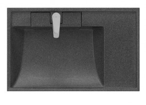 Раковина Акватон Рейн 80 графит 1A72113KRW210 для установки над стиральной машиной