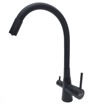 Смеситель Maretti Project Black PB31RGF71 для кухни с подключением к фильтру черный матовый