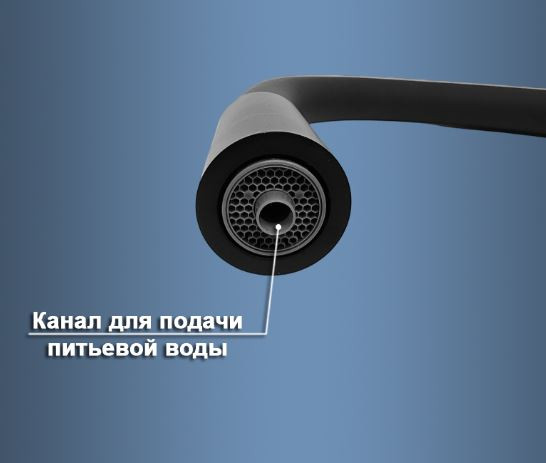 Смеситель Maretti Project Black PB31RGF71 для кухни с подключением к фильтру черный матовый